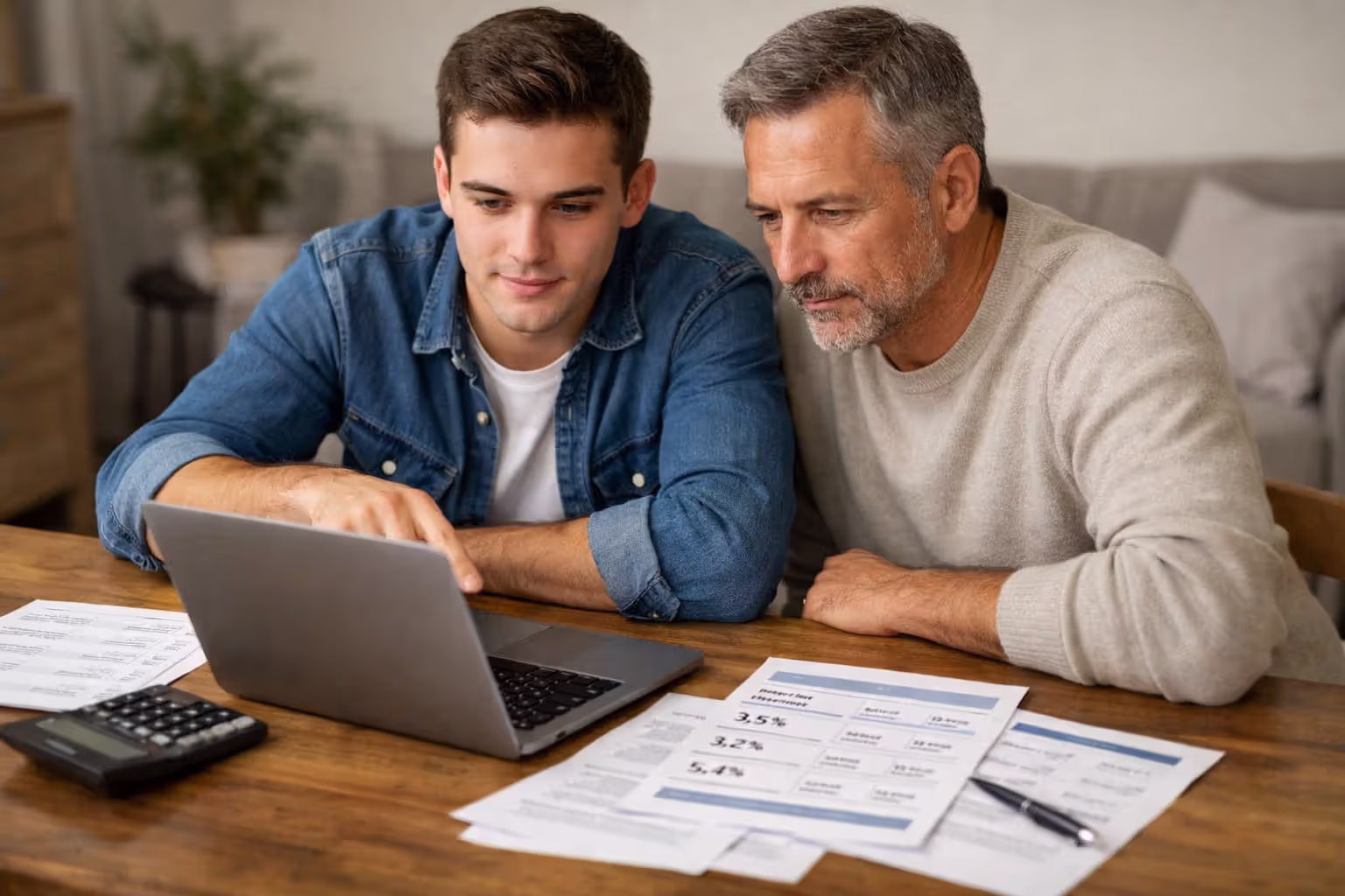 Student and cosigner comparing private student loan offers