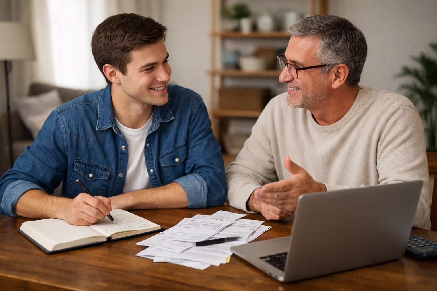 Family discussing student loan repayment responsibilities at home